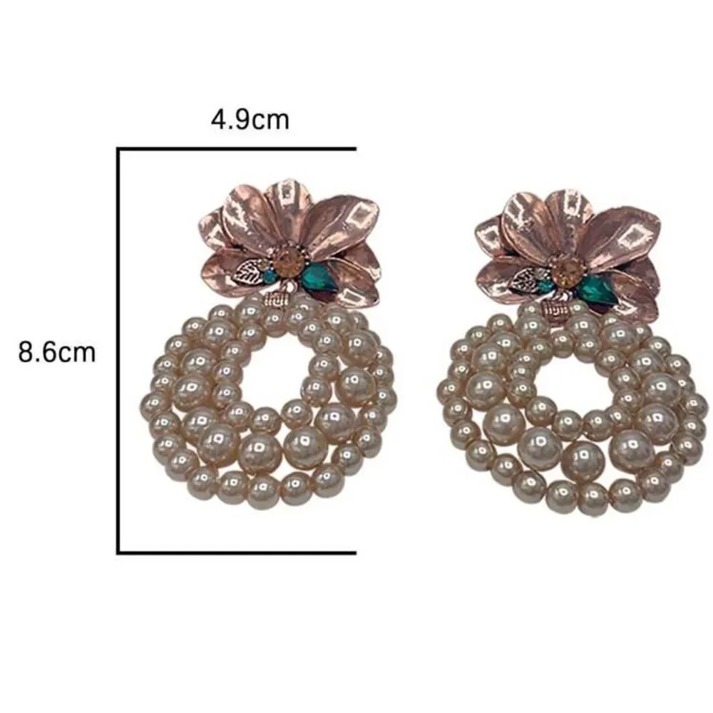 Statement Pearl Flower Earrings - Picture 8 of 8